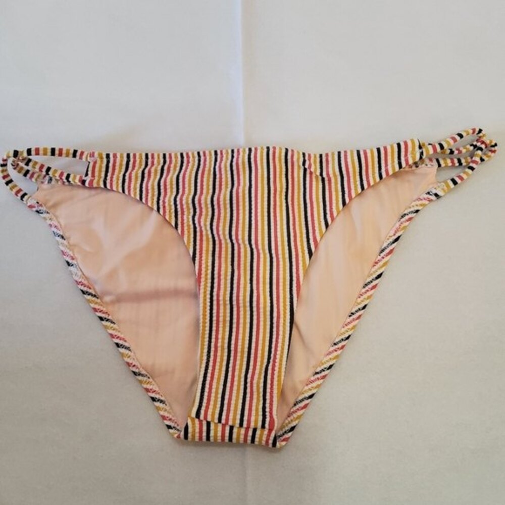 Volcom Striped Bikini Swimsuit Bottom S New